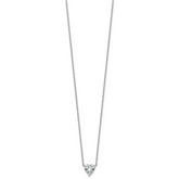 14k White Gold 1 carat Lab Grown Diamond VS+ F+ Heart Complete 18 inch Four Prong Pendant Necklace